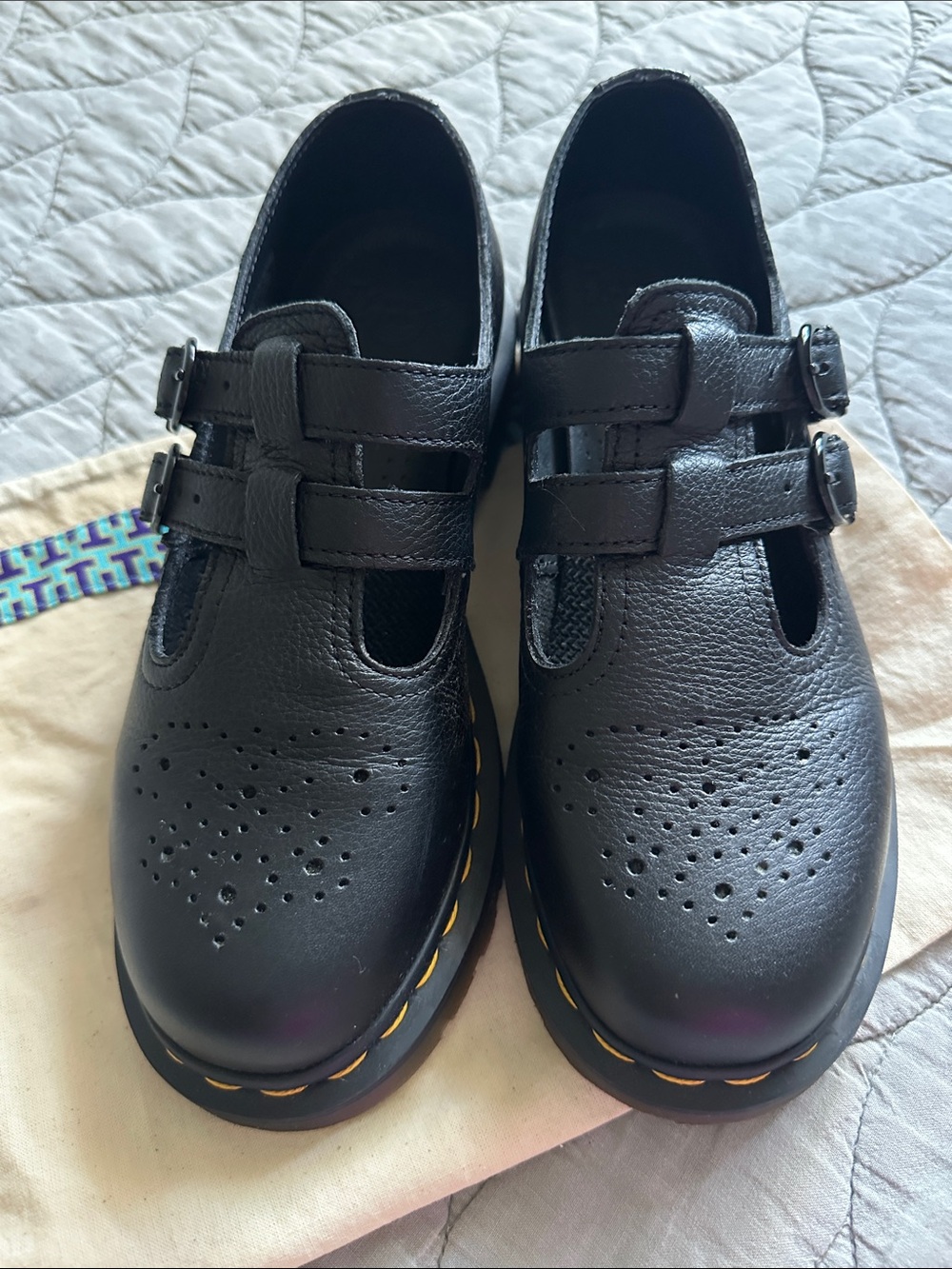 Dr. Martens size US 7 Black Double-Buckle Mary Jane Shoes for women, like new - Picture 2 of 10